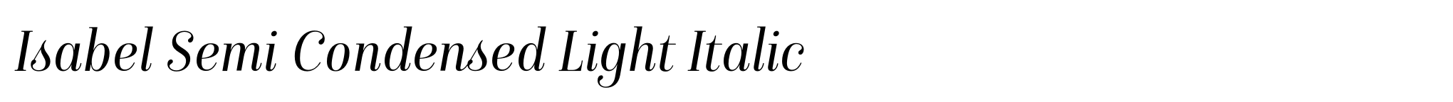 Isabel Semi Condensed Light Italic image